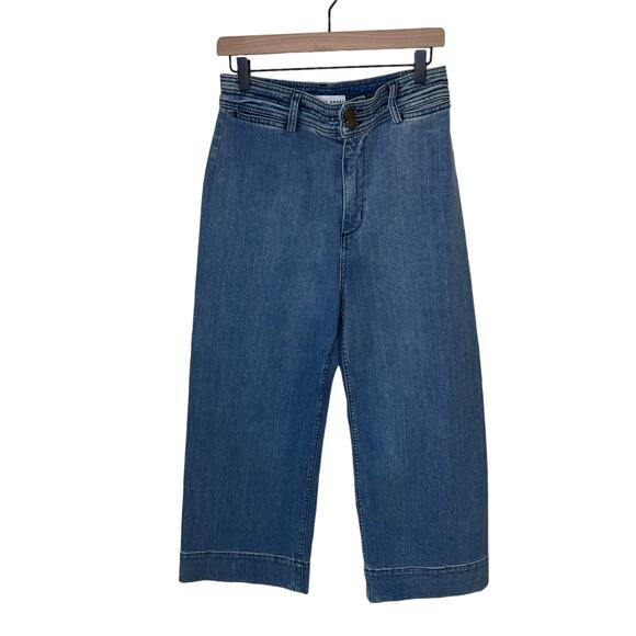 APIECE APART Wide Leg Crop Denim Jeansn Size 10 - Picture 1 of 13